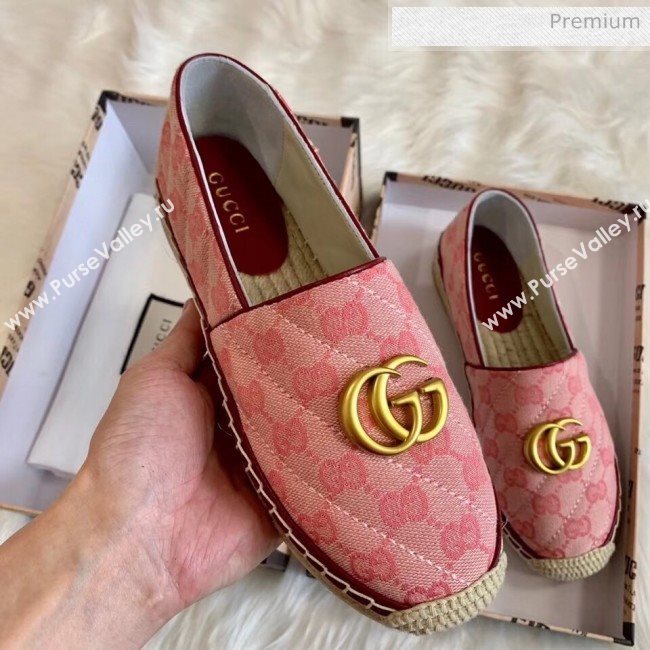 Gucci GG Matelassé Canvas Espadrille Pink 2020 (HB-20041411)