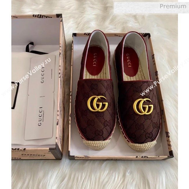 Gucci GG Matelassé Canvas Espadrille Chocolate 2020 (HB-20041412)