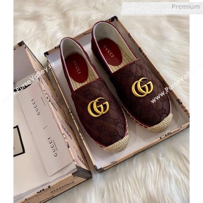 Gucci GG Matelassé Canvas Espadrille Chocolate 2020 (HB-20041412)