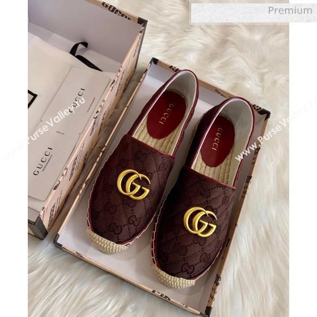 Gucci GG Matelassé Canvas Espadrille Chocolate 2020 (HB-20041412)