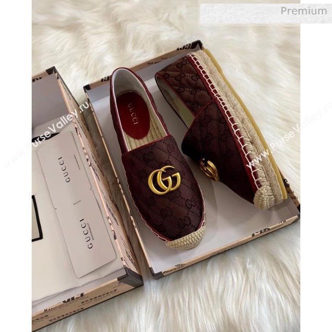 Gucci GG Matelassé Canvas Espadrille Chocolate 2020 (HB-20041412)