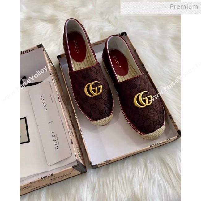 Gucci GG Matelassé Canvas Espadrille Chocolate 2020 (HB-20041412)