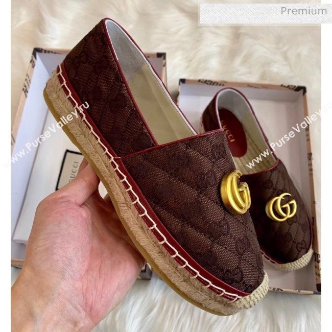 Gucci GG Matelassé Canvas Espadrille Chocolate 2020 (HB-20041412)