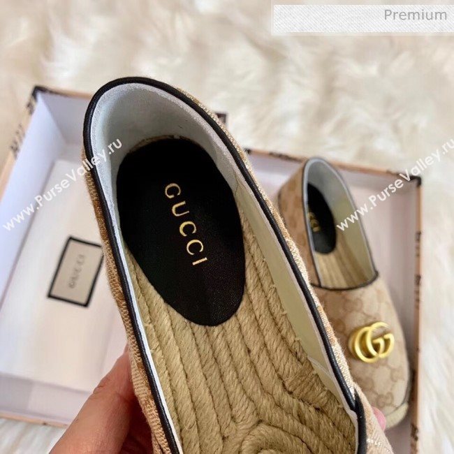 Gucci GG Matelassé Canvas Espadrille Beige/Black 2020 (HB-20041413)