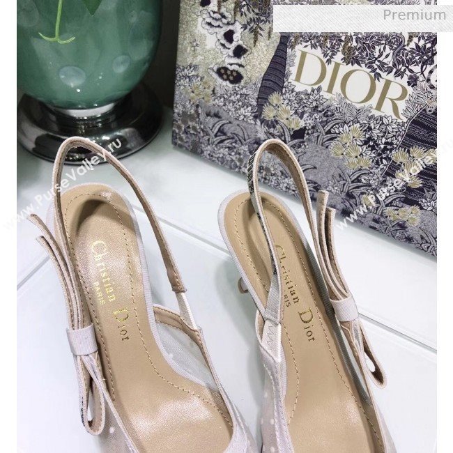 Dior JAdior Slingback Plumetis Pump With 6.5cm Heel White 2020 (JC-20041822)