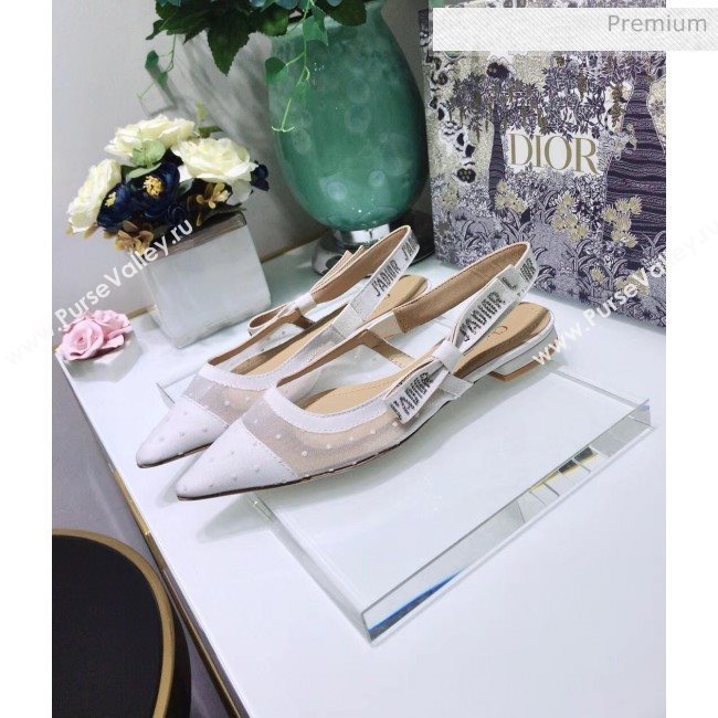 Dior JAdior Plumetis Ballerina Flat White 2020 (JC-20041821)