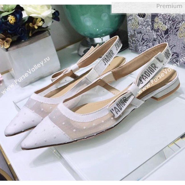 Dior JAdior Plumetis Ballerina Flat White 2020 (JC-20041821)