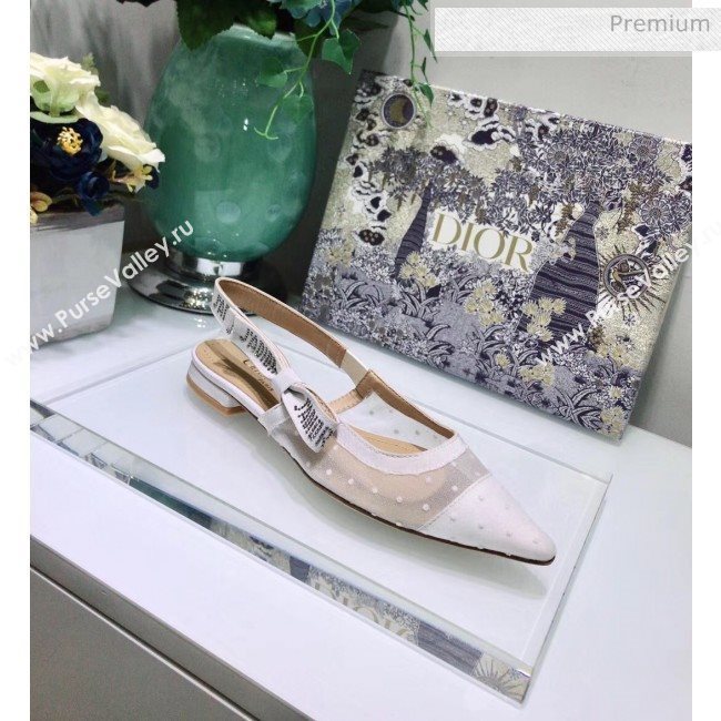 Dior JAdior Plumetis Ballerina Flat White 2020 (JC-20041821)