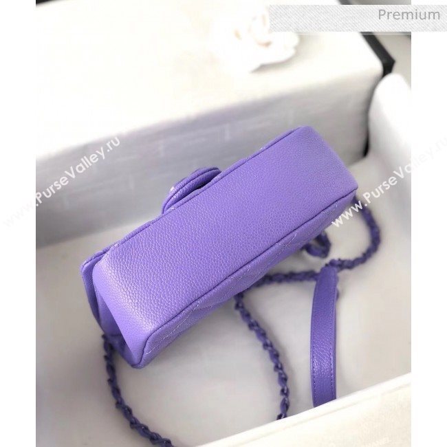Chanel Grained Calfskin &amp; Lacquered Metal Flap Bag AS1784 Purple 2020 (YD-20041742)