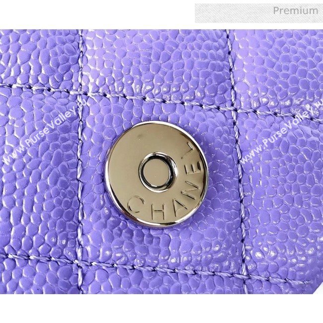 Chanel Grained Calfskin &amp; Lacquered Metal Flap Bag AS1784 Purple 2020 (YD-20041742)
