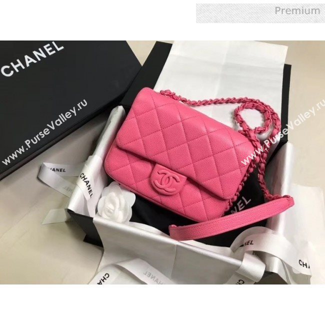 Chanel Grained Calfskin &amp; Lacquered Metal Flap Bag AS1784 Pink 2020 (JY-20041739)