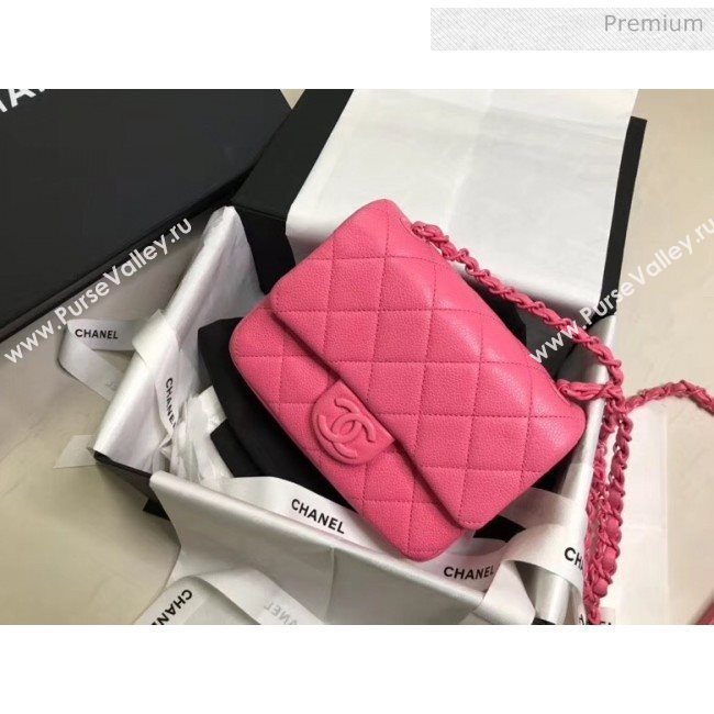 Chanel Grained Calfskin &amp; Lacquered Metal Flap Bag AS1784 Pink 2020 (JY-20041739)