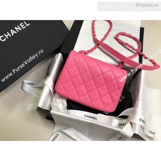 Chanel Grained Calfskin &amp; Lacquered Metal Flap Bag AS1784 Pink 2020 (JY-20041739)