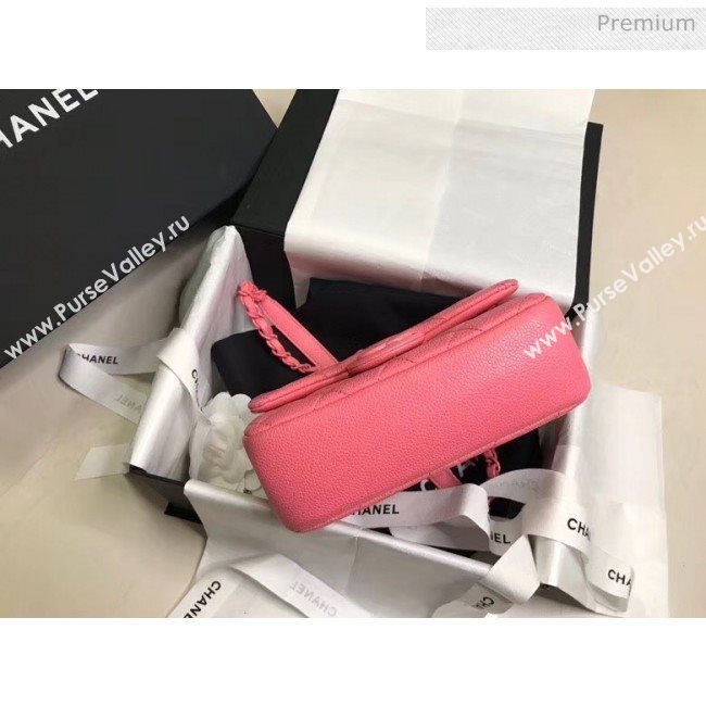Chanel Grained Calfskin &amp; Lacquered Metal Flap Bag AS1784 Pink 2020 (JY-20041739)