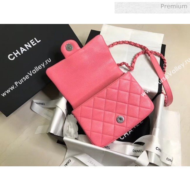 Chanel Grained Calfskin &amp; Lacquered Metal Flap Bag AS1784 Pink 2020 (JY-20041739)