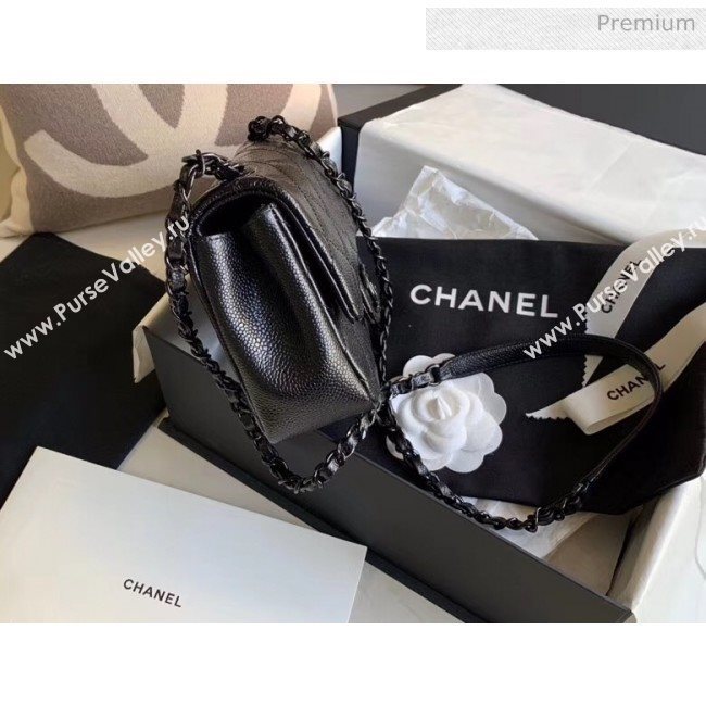 Chanel Grained Calfskin &amp; Lacquered Metal Flap Bag AS1784 Black 2020 (JY-20041741)