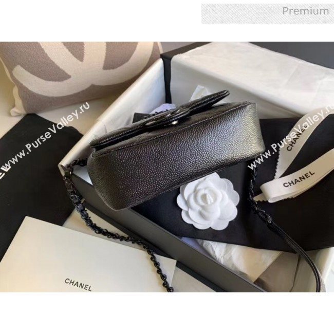 Chanel Grained Calfskin &amp; Lacquered Metal Flap Bag AS1784 Black 2020 (JY-20041741)
