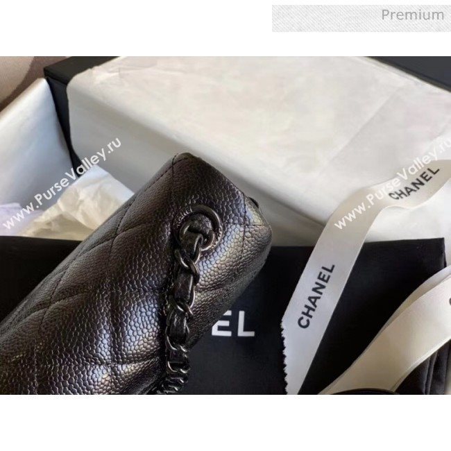 Chanel Grained Calfskin &amp; Lacquered Metal Flap Bag AS1784 Black 2020 (JY-20041741)