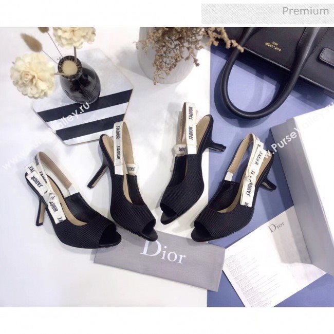 Dior JAdior Technical Fabric Heeled Sandal 9.5cm Heel Black 2020 (JC-20041818)