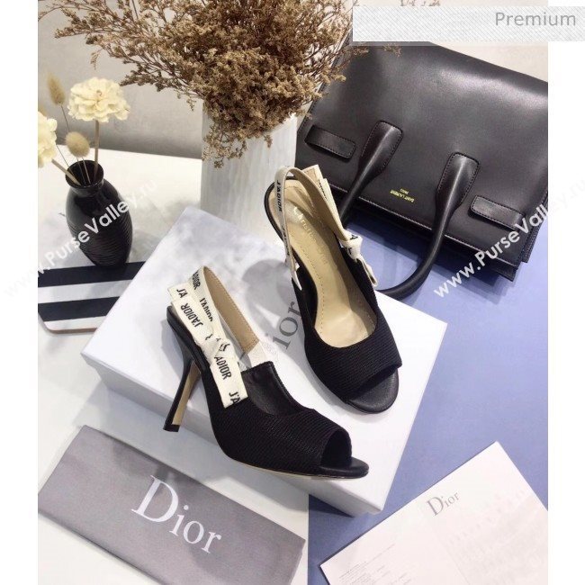 Dior JAdior Technical Fabric Heeled Sandal 9.5cm Heel Black 2020 (JC-20041818)