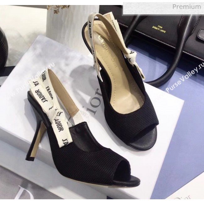 Dior JAdior Technical Fabric Heeled Sandal 9.5cm Heel Black 2020 (JC-20041818)