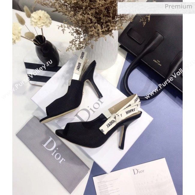 Dior JAdior Technical Fabric Heeled Sandal 9.5cm Heel Black 2020 (JC-20041818)