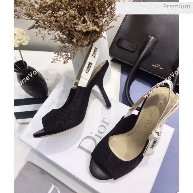 Dior JAdior Technical Fabric Heeled Sandal 9.5cm Heel Black 2020 (JC-20041818)