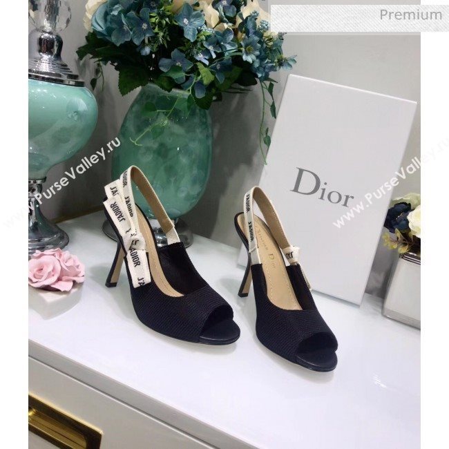 Dior JAdior Technical Fabric Heeled Sandal 9.5cm Heel Black 2020 (JC-20041818)