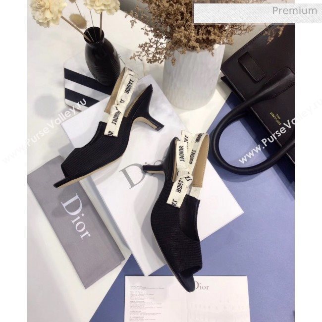 Dior JAdior Technical Fabric Heeled Sandal 6.5cm Heel Black 2020 (JC-20041820)