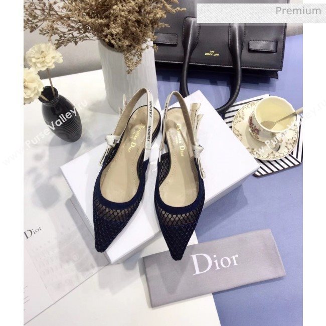 Dior JAdior Slingback Fishnet Ballerian Flat Blue 2020 (JC-20041808)