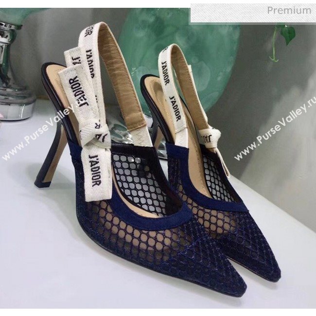 Dior JAdior Slingback Fishnet Pump With 9.5cm Heel Blue 2020 (JC-20041809)