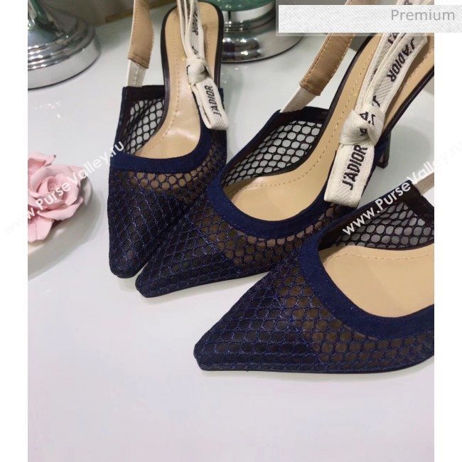 Dior JAdior Slingback Fishnet Pump With 9.5cm Heel Blue 2020 (JC-20041809)