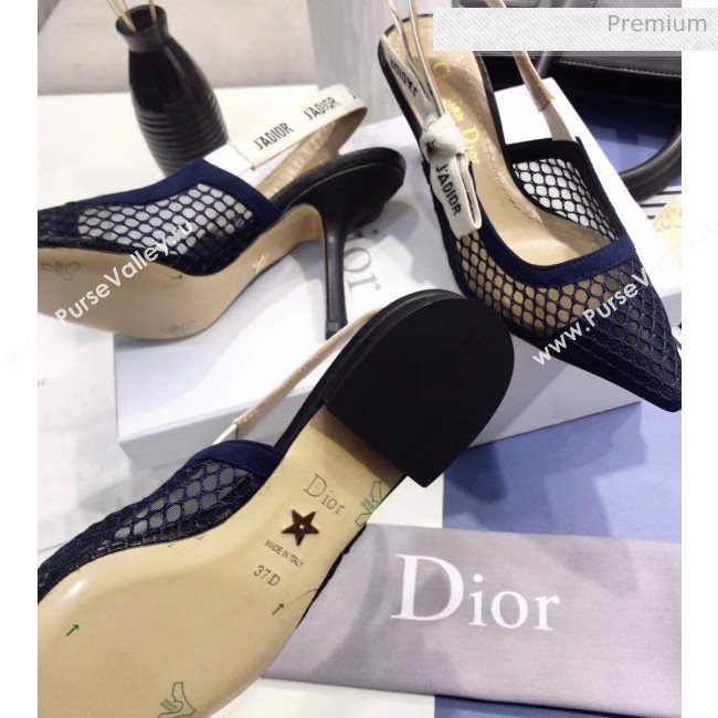 Dior JAdior Slingback Fishnet Pump With 9.5cm Heel Blue 2020 (JC-20041809)