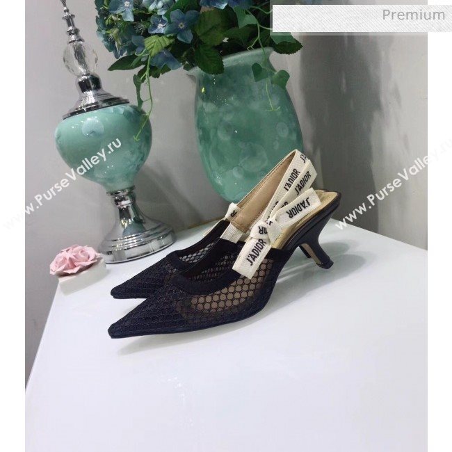 Dior JAdior Slingback Fishnet Pump With 6.5cm Heel Black 2020 (JC-20041815)