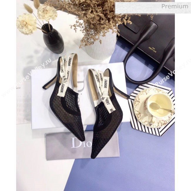 Dior JAdior Slingback Fishnet Pump With 9.5cm Heel Black 2020 (JC-20041816)