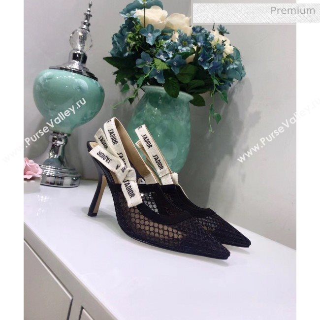 Dior JAdior Slingback Fishnet Pump With 9.5cm Heel Black 2020 (JC-20041816)