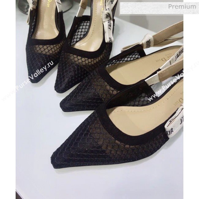 Dior JAdior Slingback Fishnet Pump With 9.5cm Heel Black 2020 (JC-20041816)