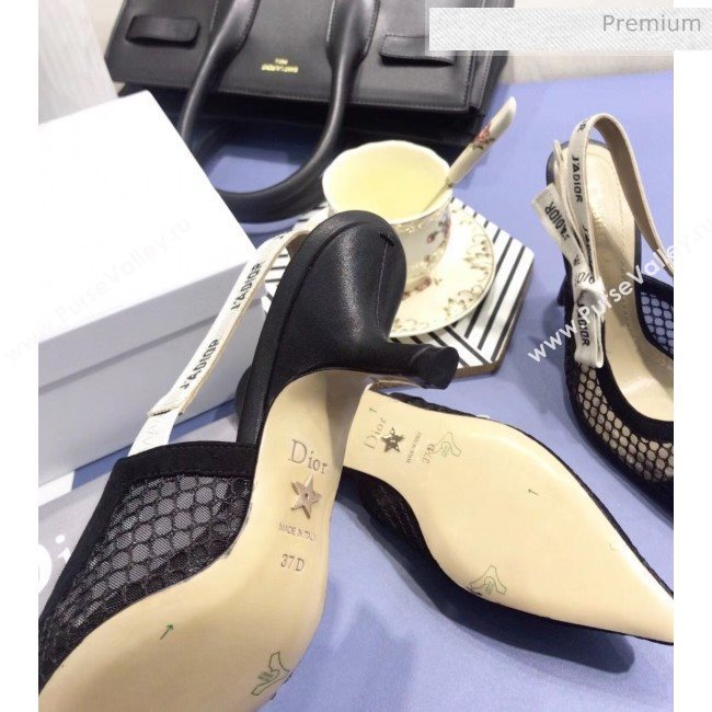 Dior JAdior Slingback Fishnet Pump With 9.5cm Heel Black 2020 (JC-20041816)