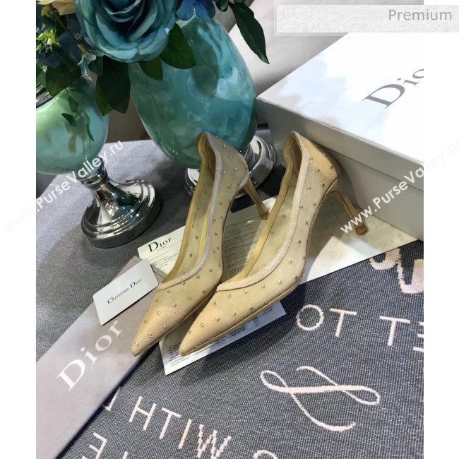 Dior Jadior D-Moi Point Heel 65mm Pump in Dotted Mesh Beige 2019 (JC-20041806)