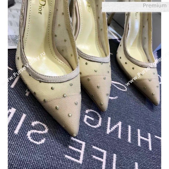 Dior Jadior D-Moi Point Heel 65mm Pump in Dotted Mesh Beige 2019 (JC-20041806)