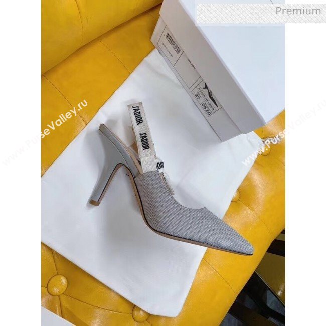 Dior JAdior Slingback Pumps in Technical Fabric Grey 9.5cm Heel 2020  (BLD-20041803)