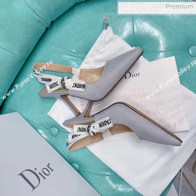 Dior JAdior Slingback Pumps in Technical Fabric Grey 9.5cm Heel 2020  (BLD-20041803)