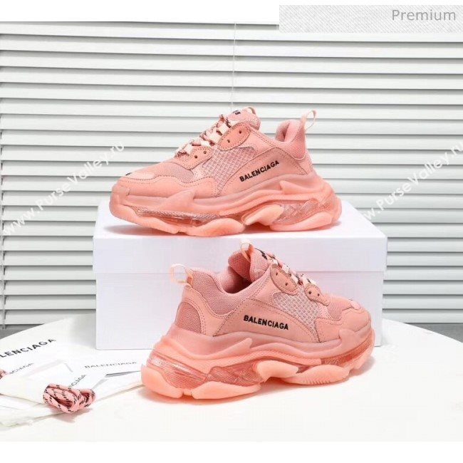Balenciaga Triple S Clear Outsole Sneakers Pink 2019 (HZ-20041702)