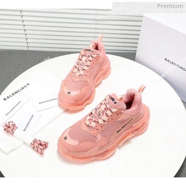 Balenciaga Triple S Clear Outsole Sneakers Pink 2019 (HZ-20041702)