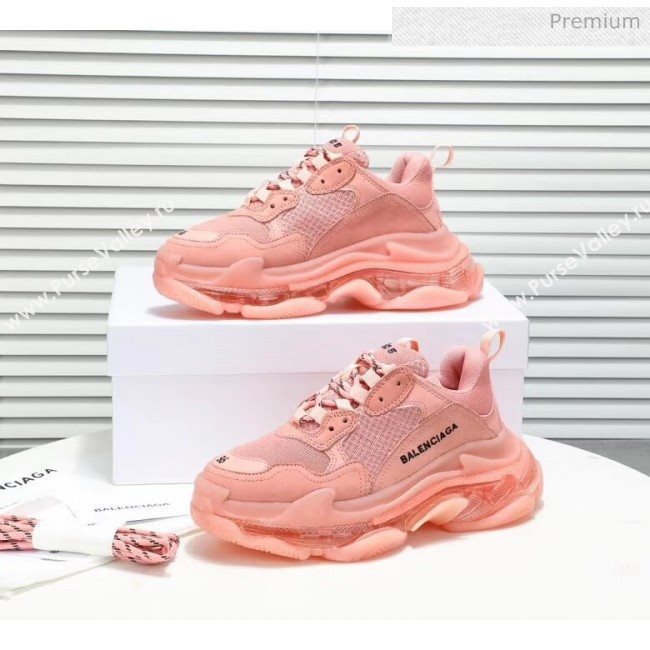 Balenciaga Triple S Clear Outsole Sneakers Pink 2019 (HZ-20041702)