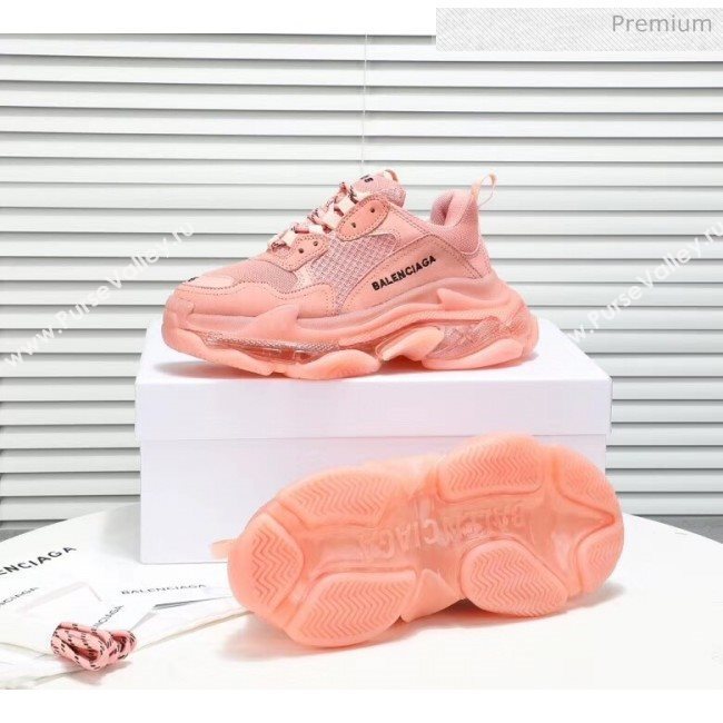 Balenciaga Triple S Clear Outsole Sneakers Pink 2019 (HZ-20041702)