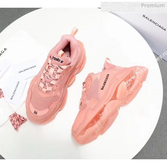 Balenciaga Triple S Clear Outsole Sneakers Pink 2019 (HZ-20041702)