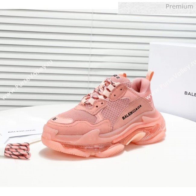 Balenciaga Triple S Clear Outsole Sneakers Pink 2019 (HZ-20041702)