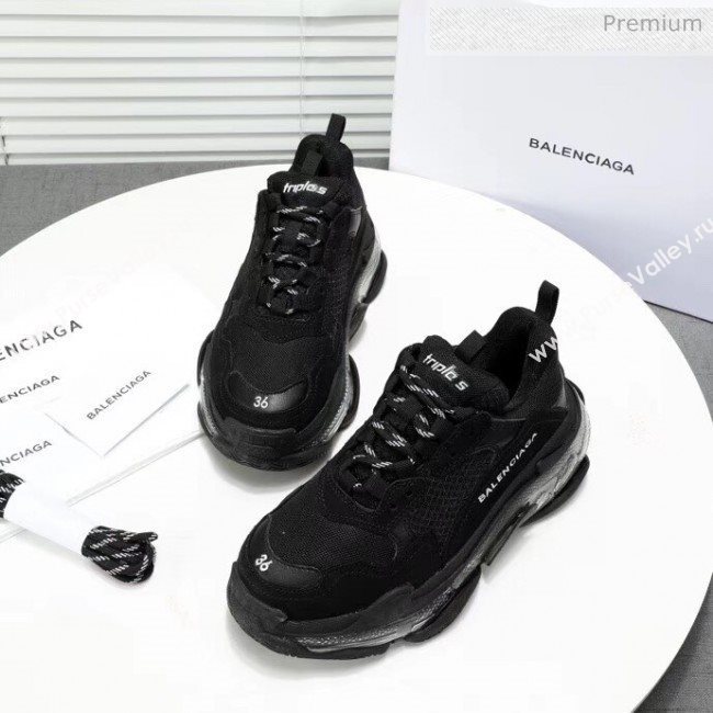 Balenciaga Triple S Clear Outsole Sneakers Black Black 2019 (HZ-20041703)