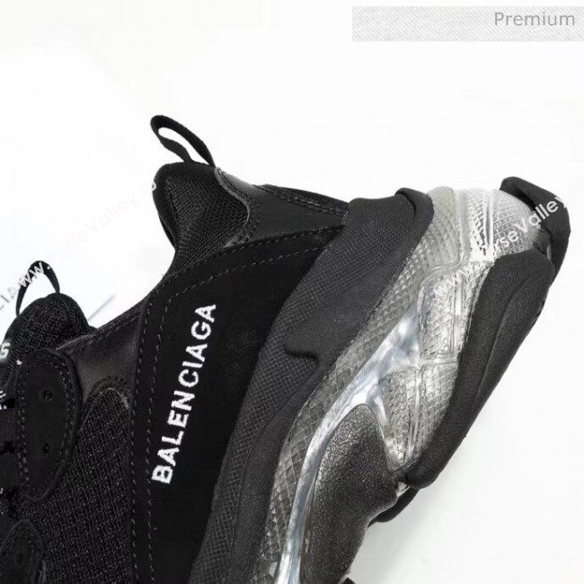 Balenciaga Triple S Clear Outsole Sneakers Black Black 2019 (HZ-20041703)